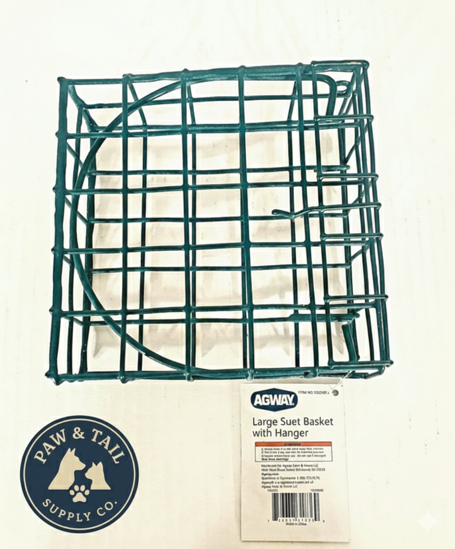 Heath Outdoor Fancy Blend Bird Suet Cake 9.27oz & Large Suet Basket Bundle