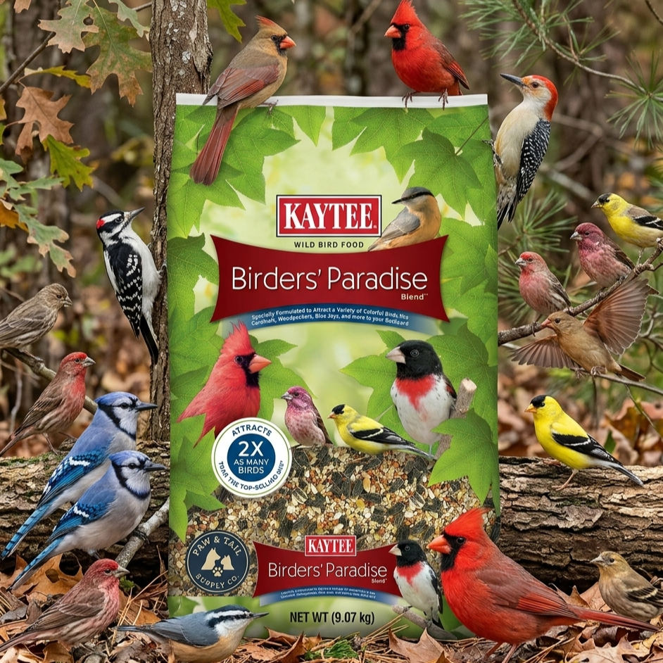 Kaytee Birders' Paradise Blend 20lb Wild Bird Seed for Cardinals, Finches & Songbirds
