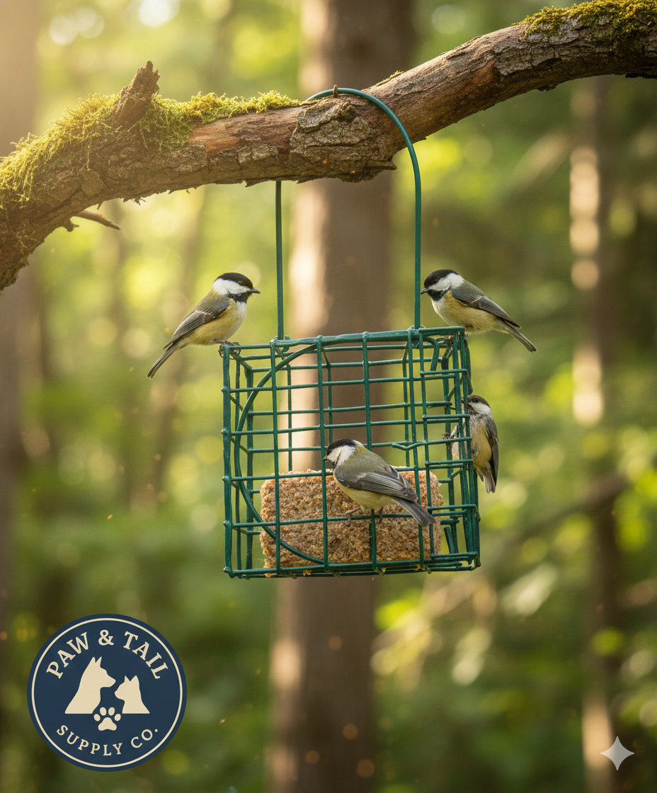 Large Suet Basket Feeder with Hanger Cage Grid for Clinging Birds Outdoor