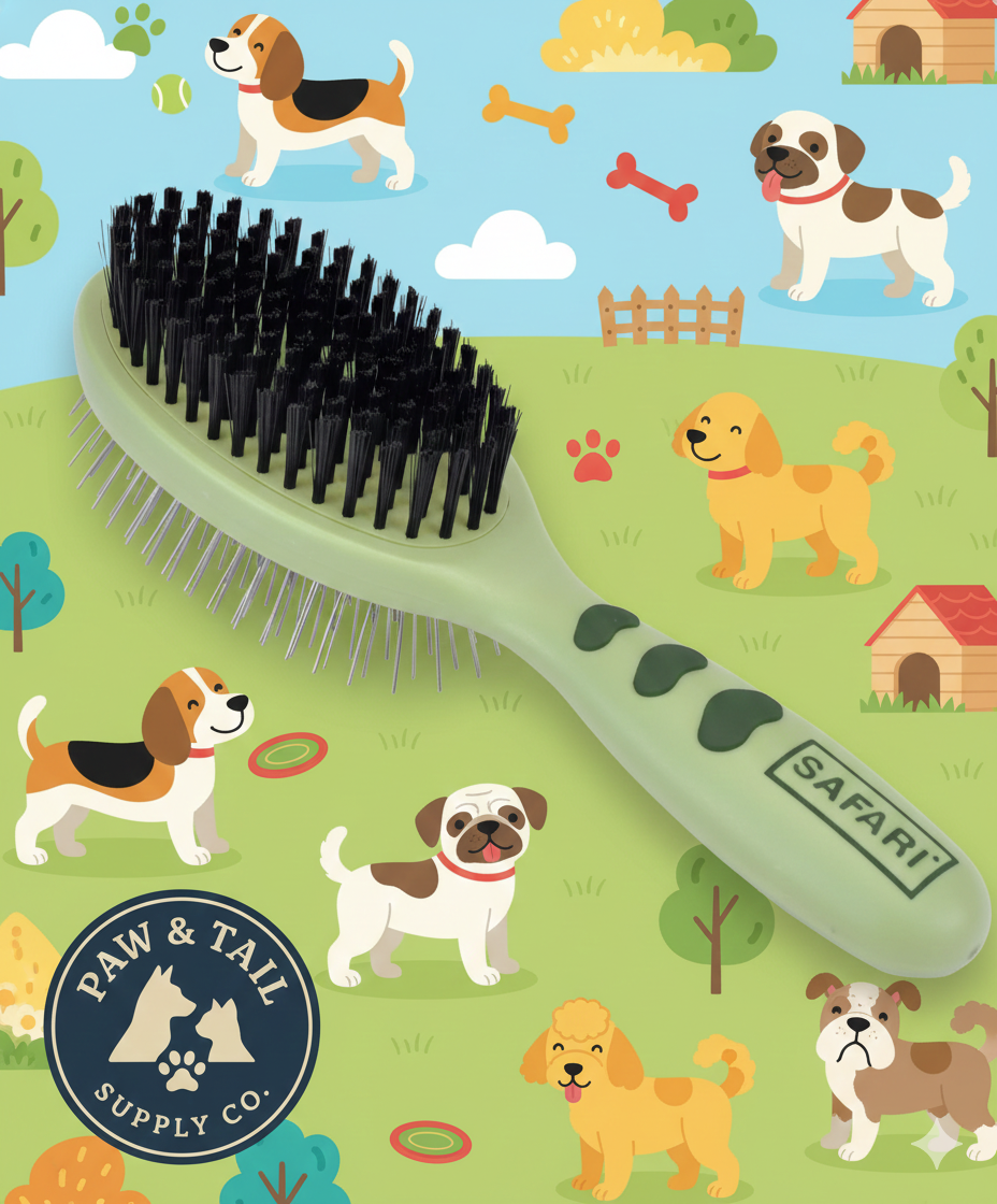 Coastal Safari Pin & Bristle Combo Dog Brush Dual Sided Plastic Handle Groomer