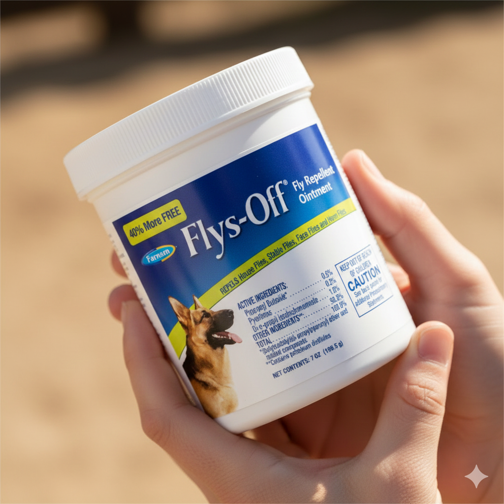 Farnam Flys-Off Repellent Ointment for Dogs & Horses Fly Protection 7 oz.