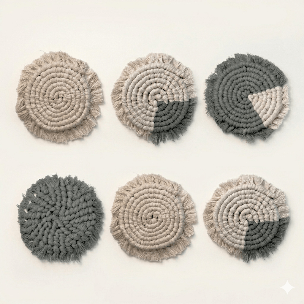 Tilley + Me Handmade Macrame Coasters | Boho Drink Mats