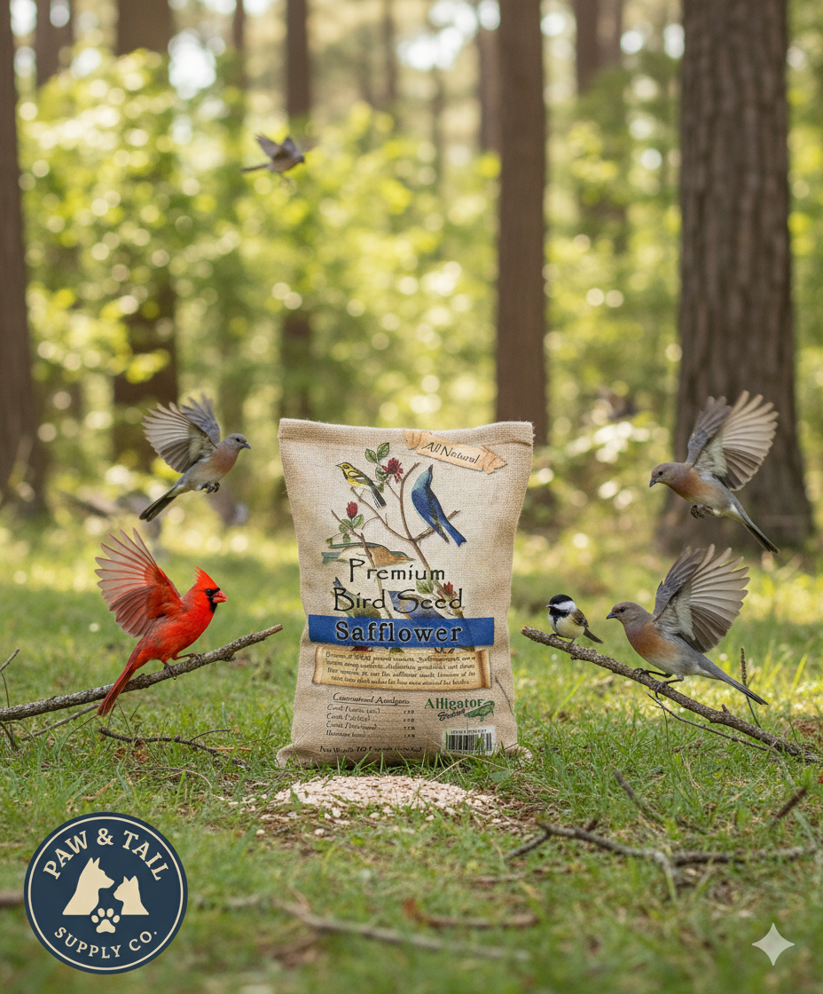 Alligator Safflower Seed Wild Bird Food 10 lb Natural Squirrel-Resistant Blend