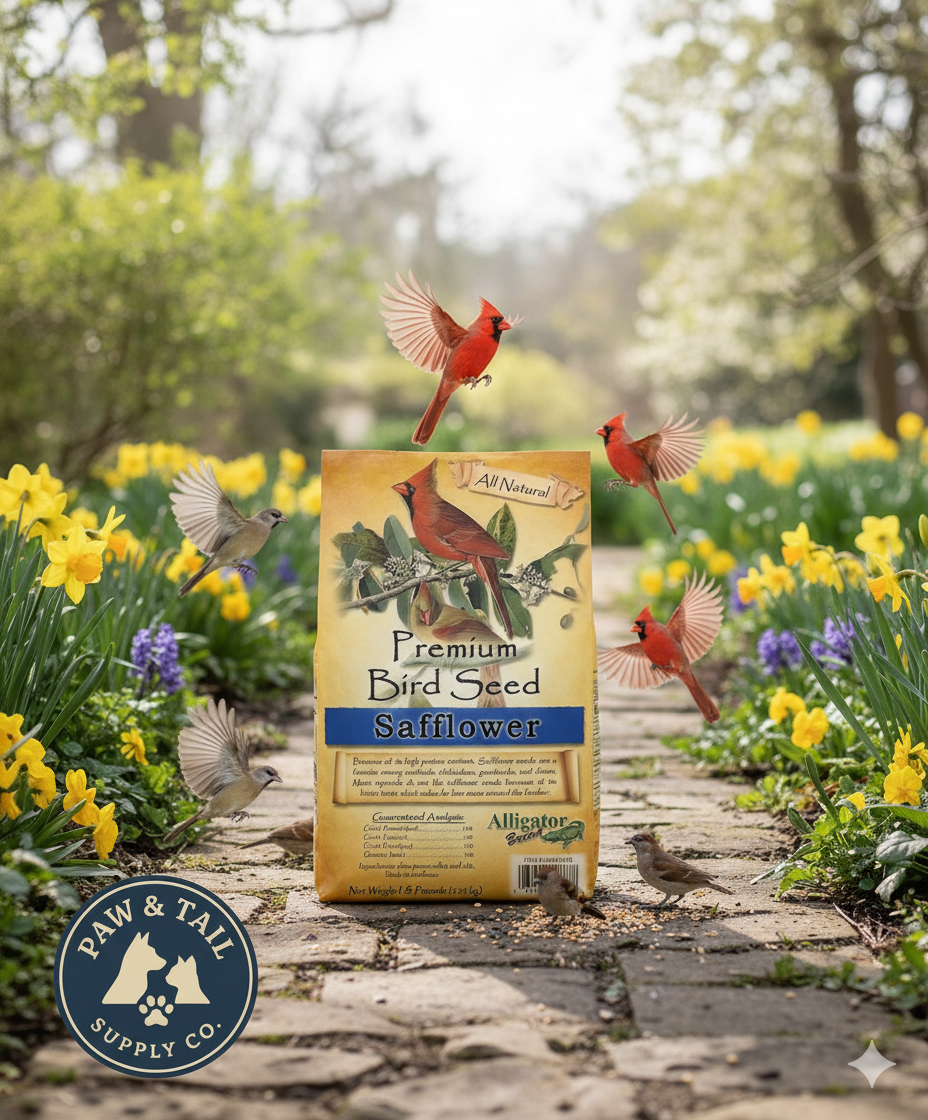 Alligator Safflower Seed Wild Bird Food 5 lb Natural Squirrel-Resistant Blend