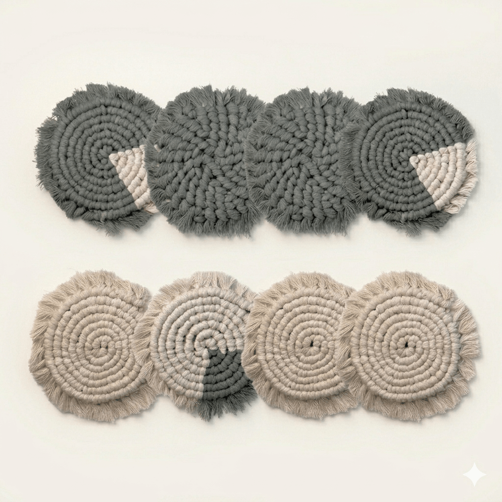 Tilley + Me Handmade Macrame Coasters | Boho Drink Mats