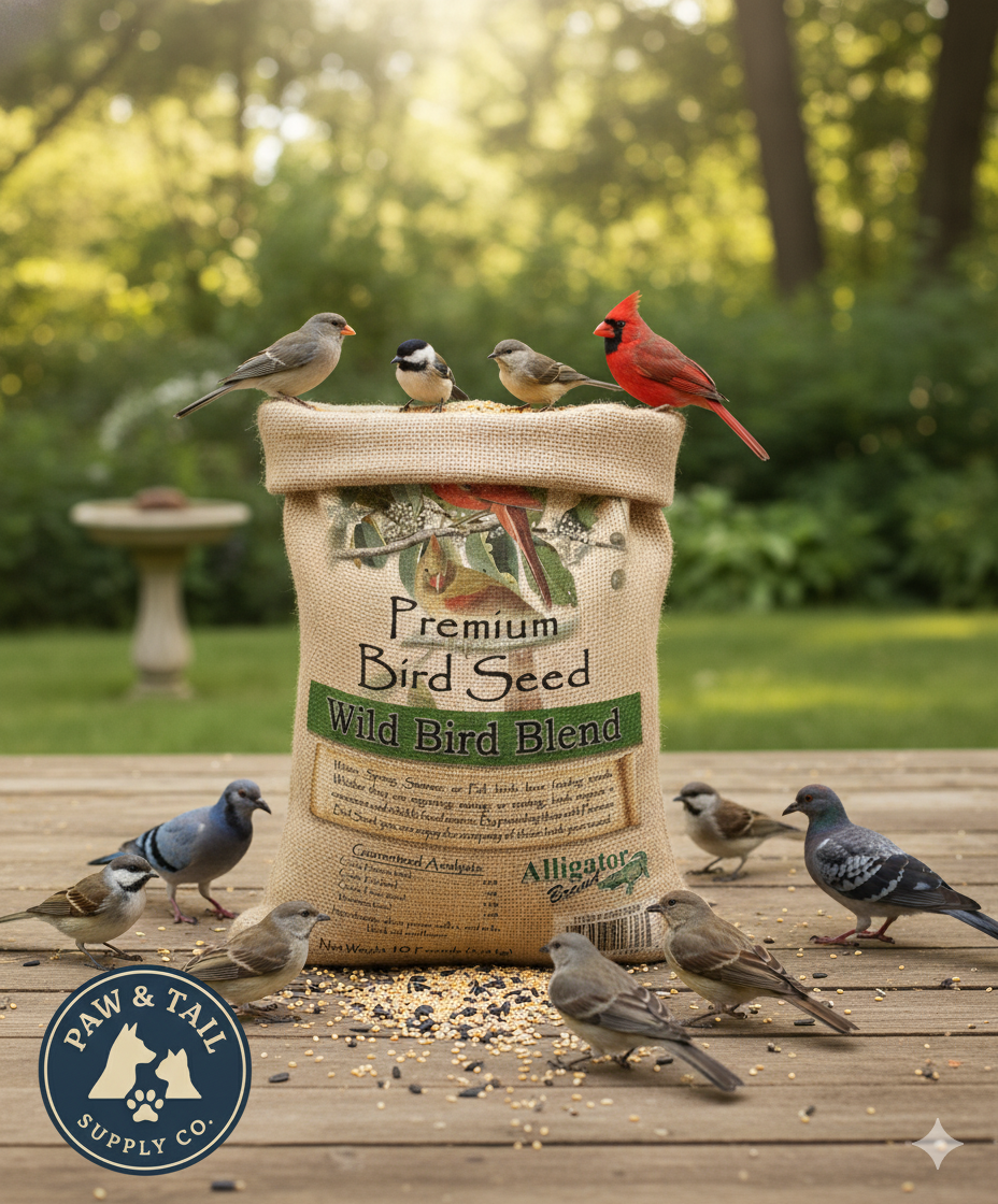 Alligator Premium Wild Bird Seed Blend 10 lb No Corn Natural Year-Round Feed