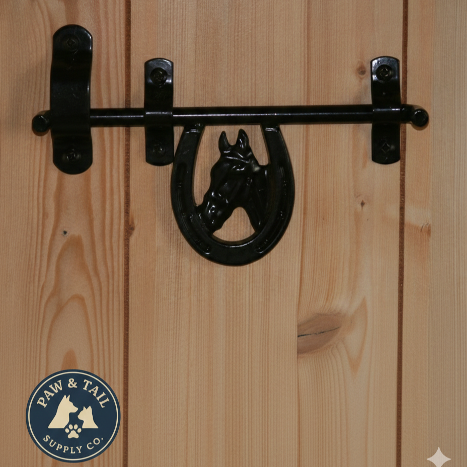 Horse Entrance Decor Bundle Coco Coir Horse Mat & Horse Head Door Latch