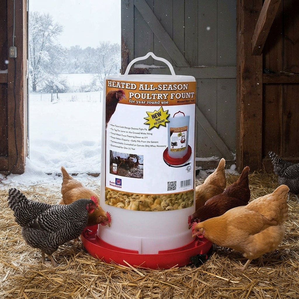 Farm Innovators All-Seasons HPF-100 Heated Poultry Fountain 3 Gal 100 Watt