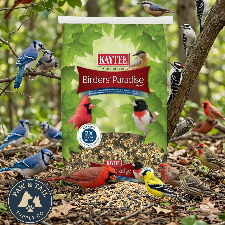 Kaytee Birders' Paradise Blend 20lb Wild Bird Seed for Cardinals, Finches & Songbirds