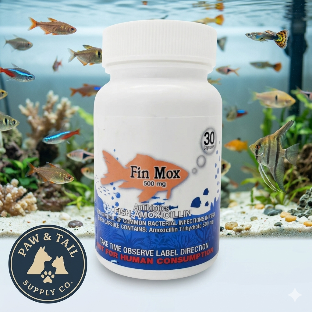 Fish Mox 500mg Capsules for Aquarium Fish – 30 Count – Water Care Support