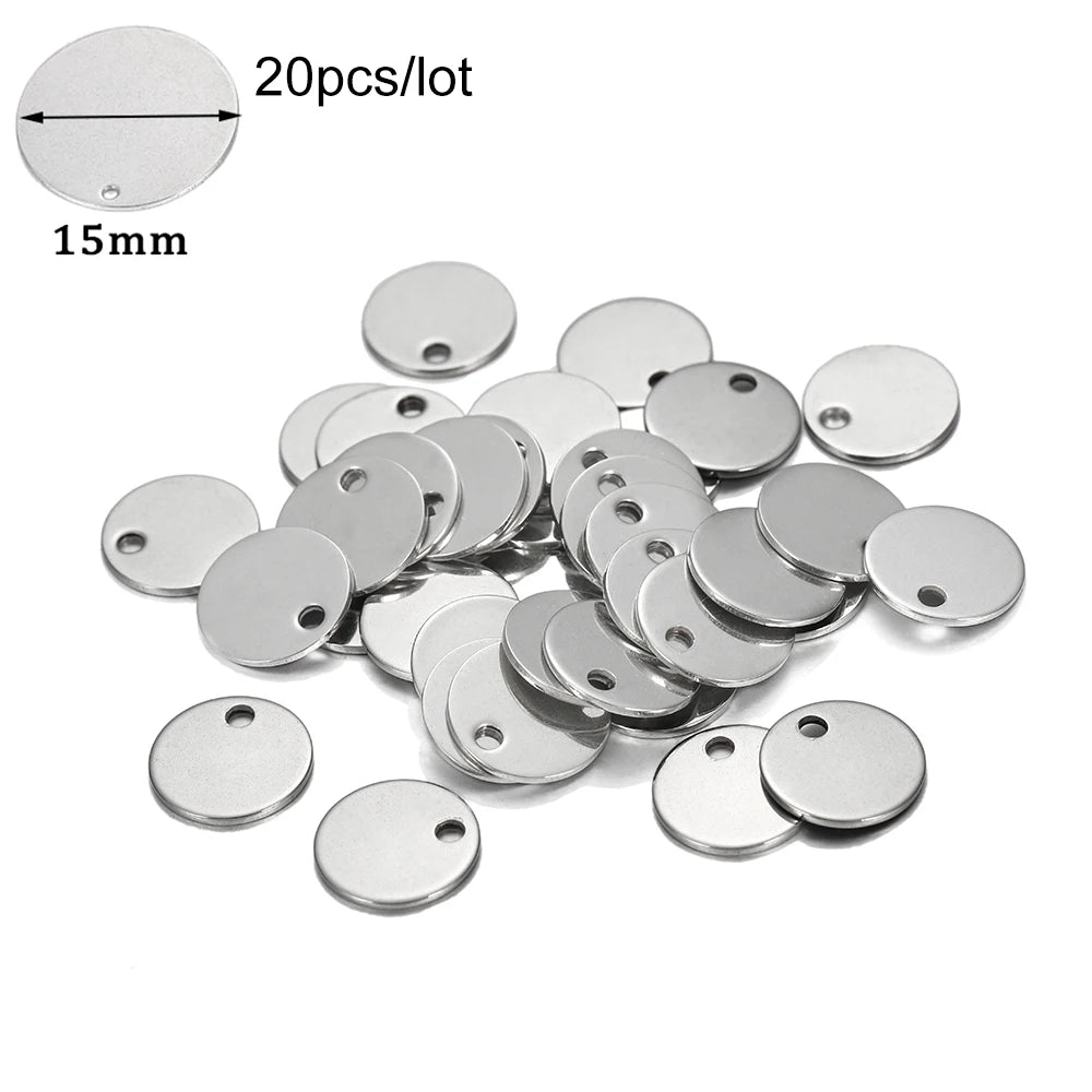10-50Pcs Gold Stainless Steel Customized Dog Tag Heart-Shaped Oval Blanks Charm Pendant Charms For DIY Jewelry Making Supplies