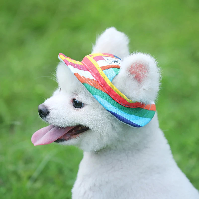 Pet Dog Cat Cap Breathable Sunhat Cloth Mesh Canvas Hat For Small Medium Dogs Cats Caps Pet Products
