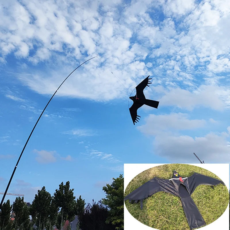Outdoor Toys 47 Inch Bird Scaring Eagle Kite Without Rod Good Flying For Garden/Orchard/ Farm