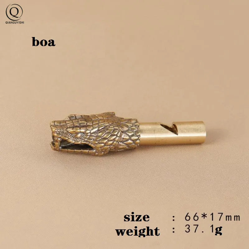 Pure Brass Outdoor Skull Whistle Keyring Hanging Jewelry Copper Training High Pitch Whistles Pendants Gifts Key Chain Ring DIY