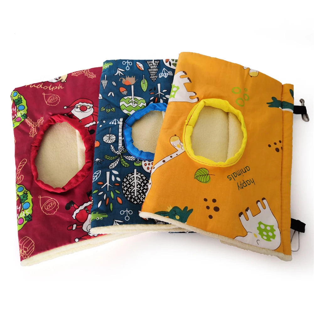 Triangle Bird Cage Parrot Plush Nest Pet Parrot Nest Budgie Warm Winter Hammock Cage House Hut Tent Bed Hanging Cave Pet Product