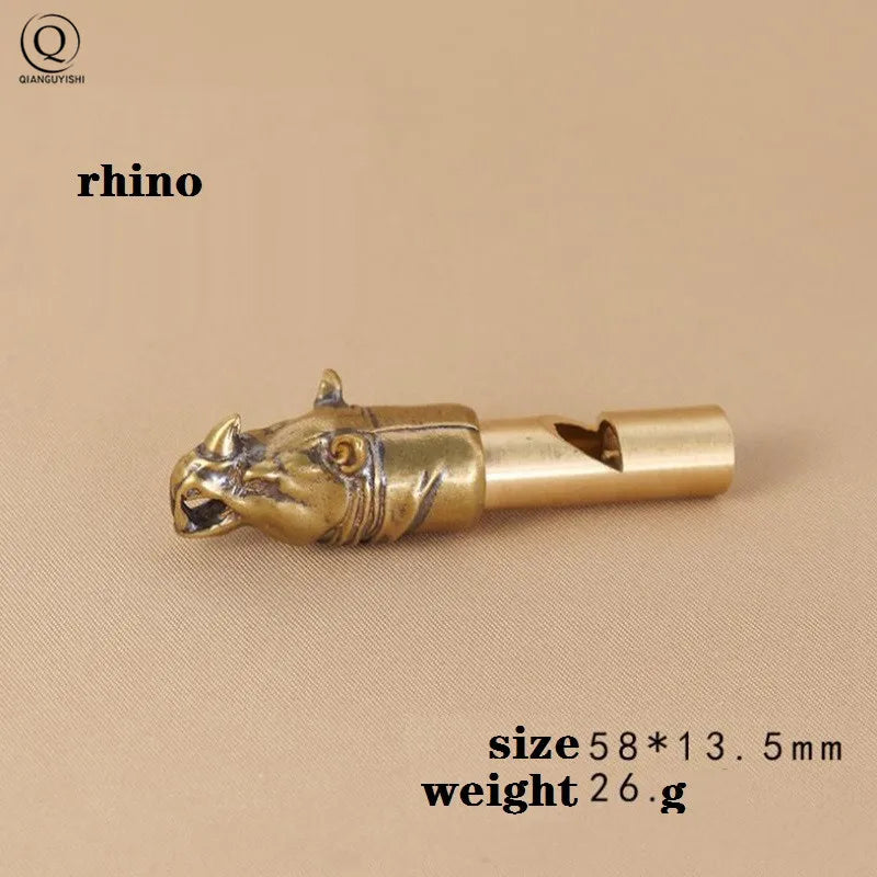 Pure Brass Outdoor Skull Whistle Keyring Hanging Jewelry Copper Training High Pitch Whistles Pendants Gifts Key Chain Ring DIY