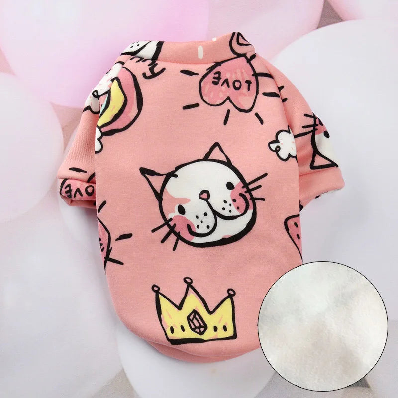 Sweet Pet Clothes for Cats Winter Warm Cat Costume Katten Gotas Kedi Sphynx Hoodie Sweater Puppy Dog Clothing Mascotas Products