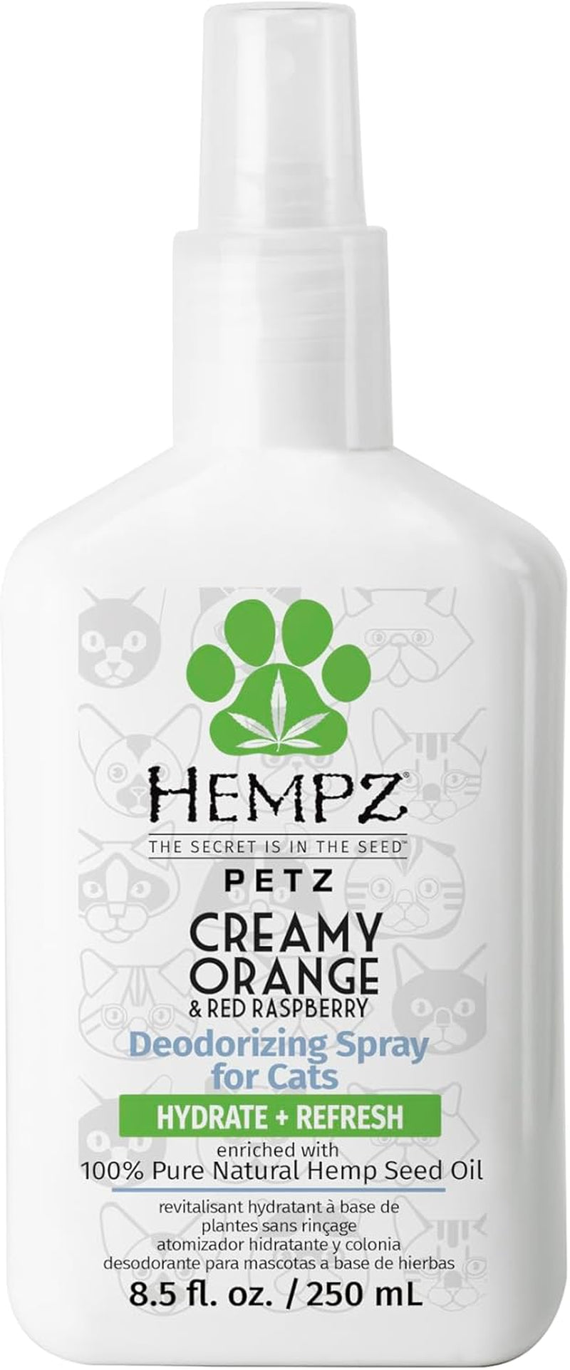 Hempz Cat Deodorizing Spray Pet Cologne Fresh Coat Orange Raspberry 8.5oz