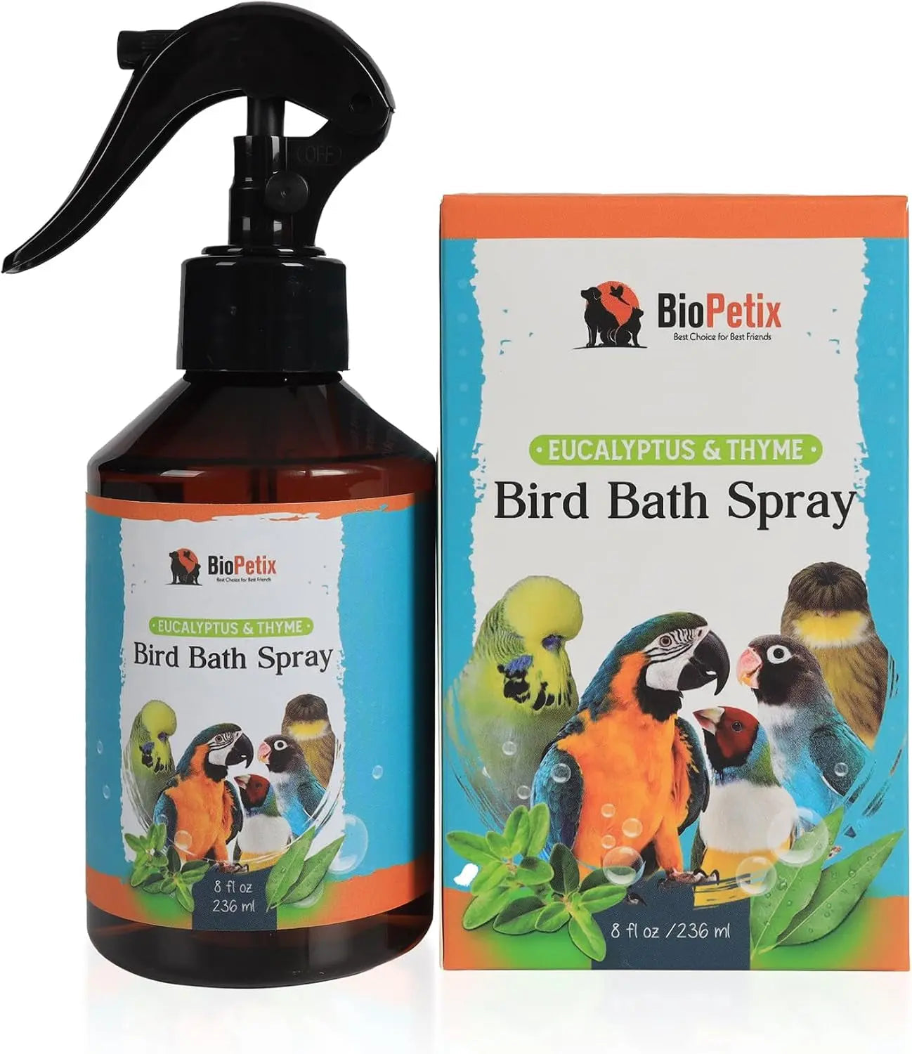 Herbal Bird Bath Spray Eucalyptus & Thyme for Healthy Feathers 8oz