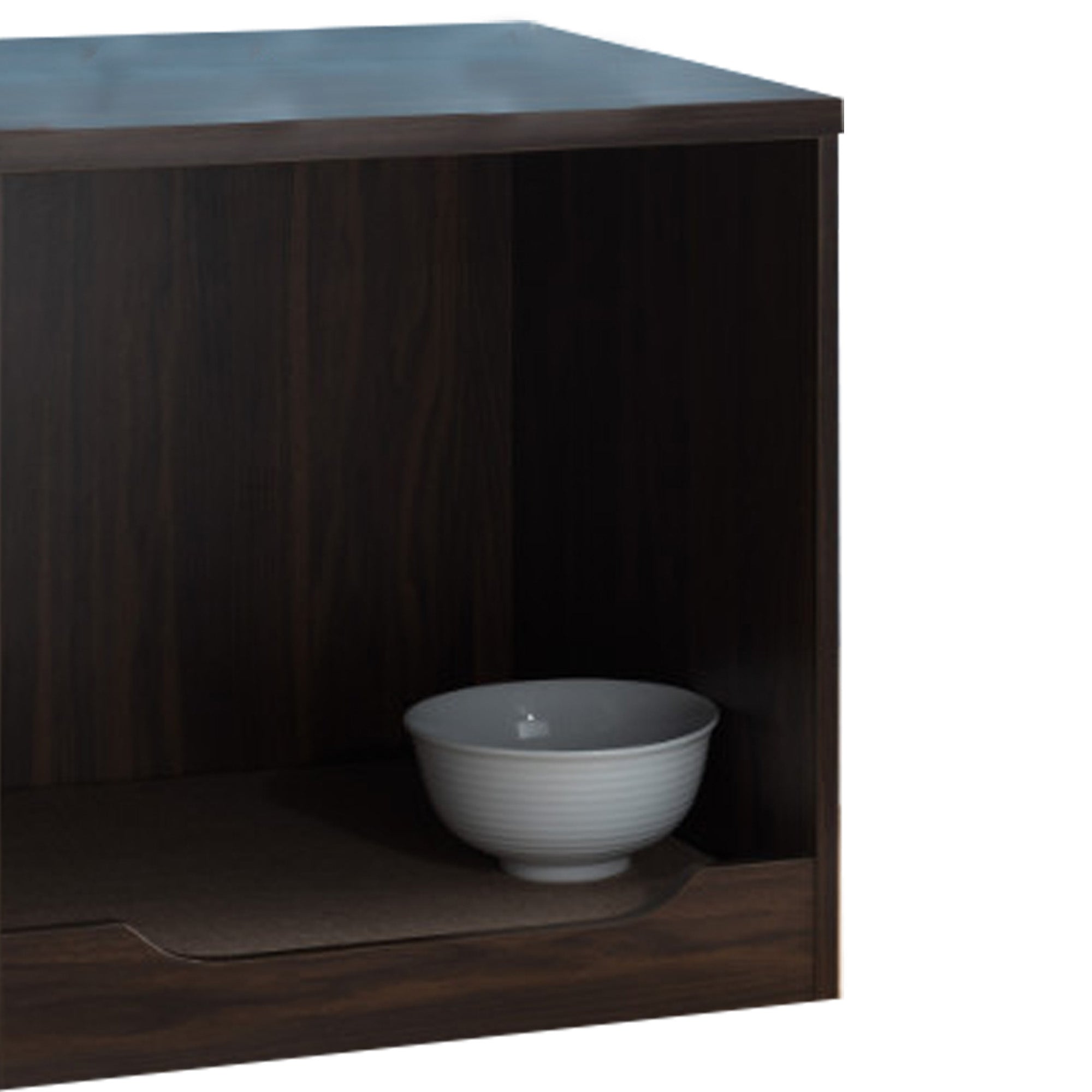 Benzara Bm179743 Wooden Pet End Table, Dark Walnut Brown