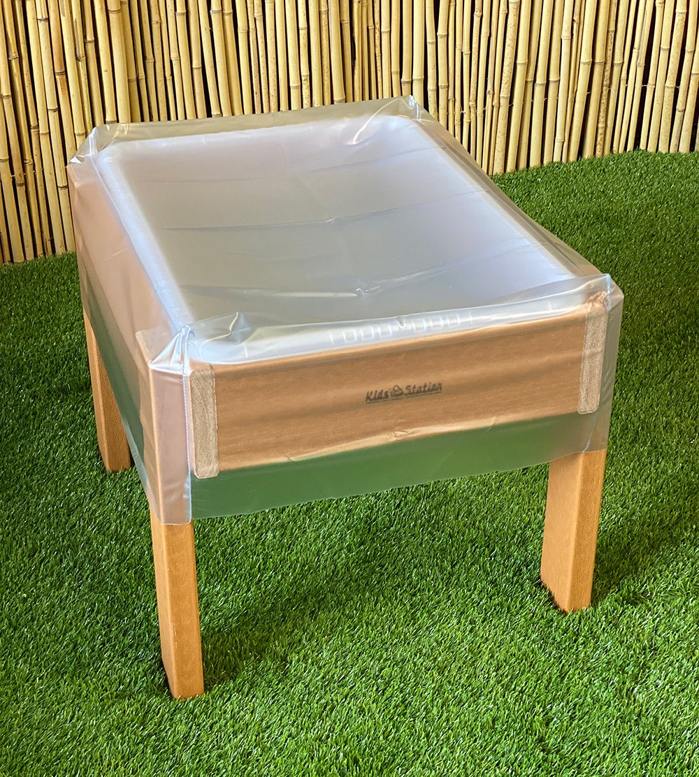 KSO-S2720CL Kids' Station Outdoor Sand/Water Table, Semi-Clear Pan w/Drain