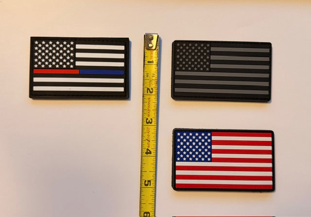 EMS / Blue Line American Flag Patch - Heavy Duty PVC/Rubber
