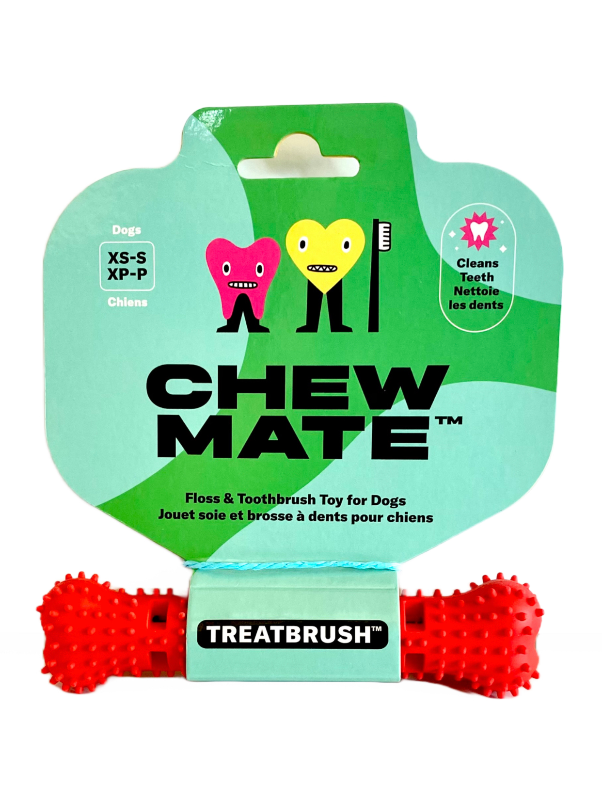 Natural Rubber Bone Toothbrush Toy 25 lbs and under