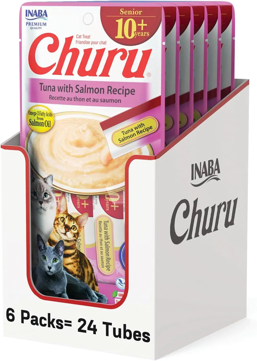 Churu Senior Cat Treats Taurine Hydration Lickable Tuna Chicken 40/60 Tubes