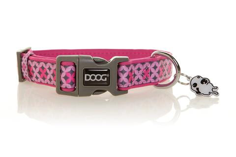 COLLAR PINK/BLK STAR-MD