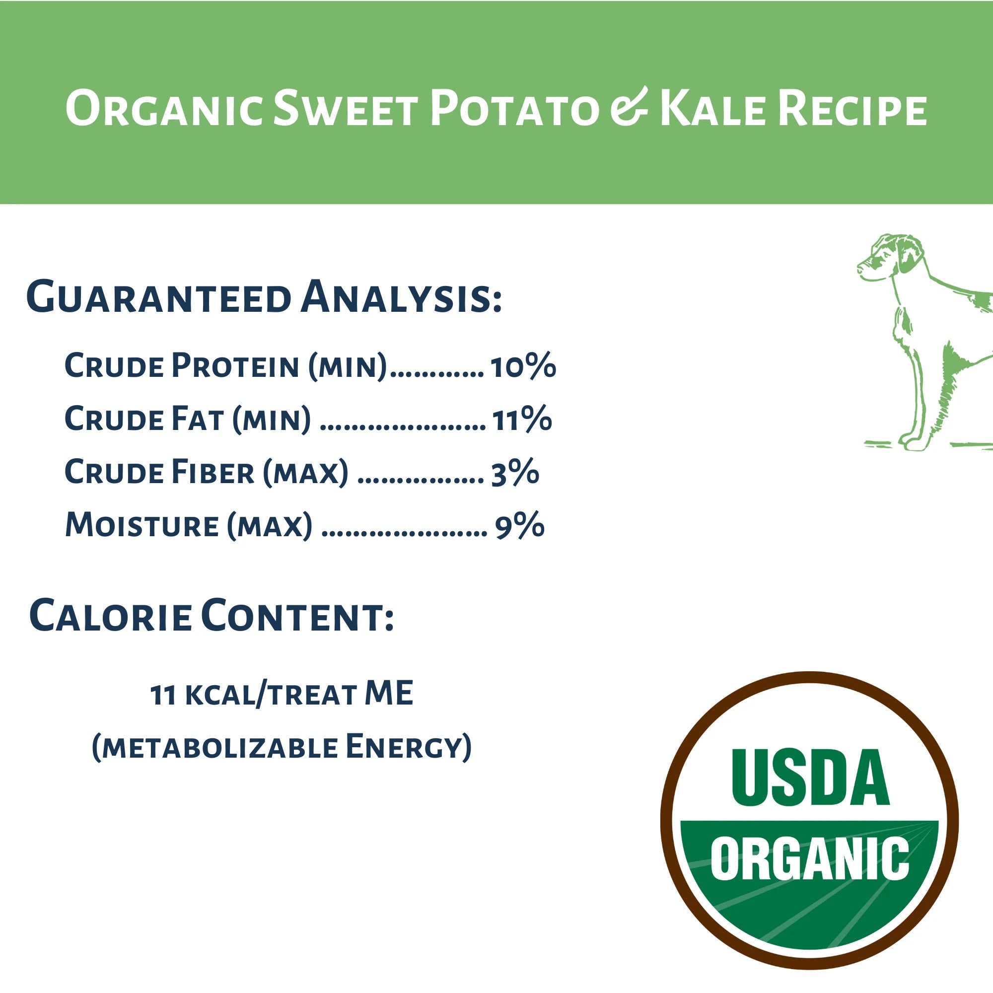 Dog Mamma's Organic Sweet Potato & Kale Oven Baked Dog Treats (6oz)