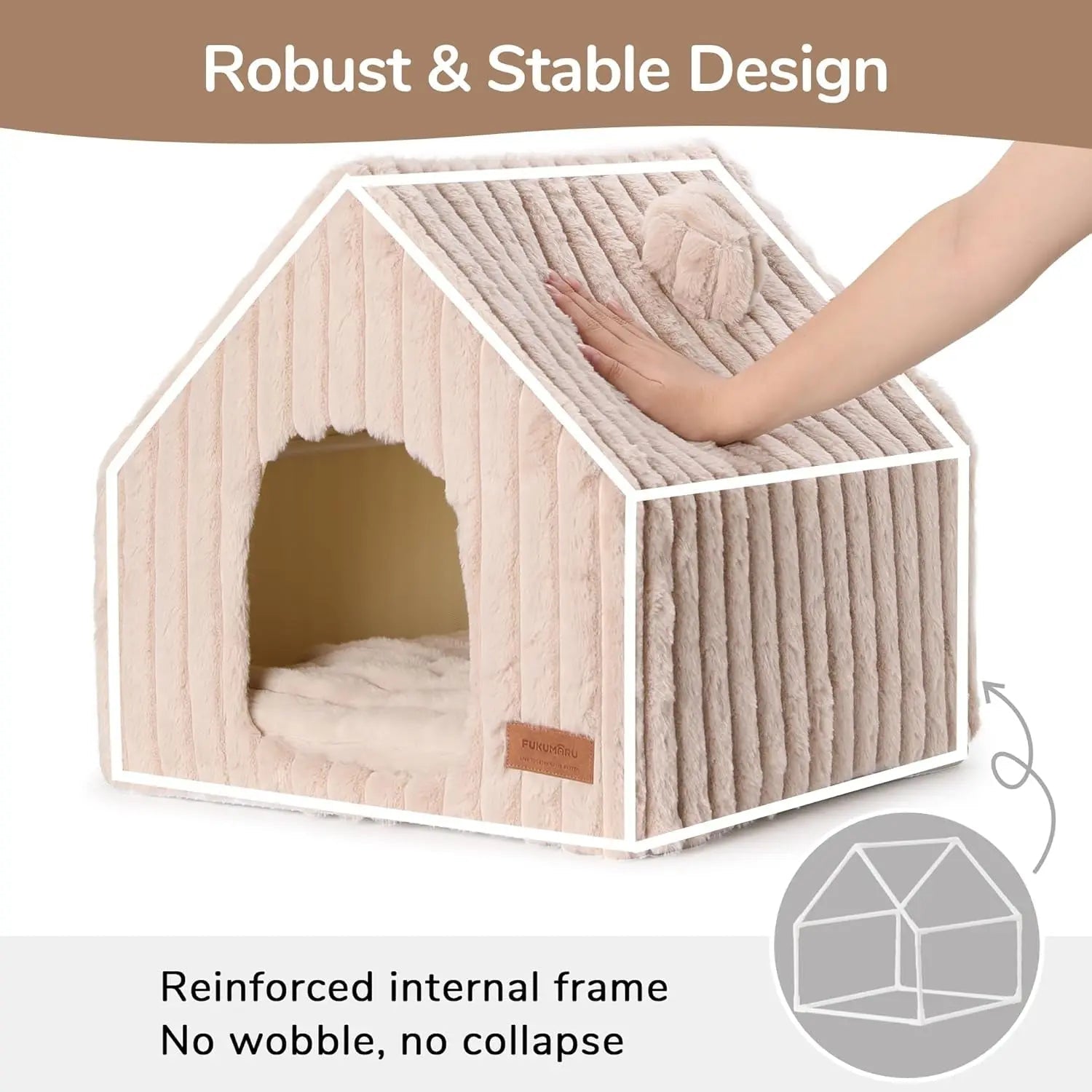 Washable Indoor Cat & Dog Cave Bed with Removable Pillow