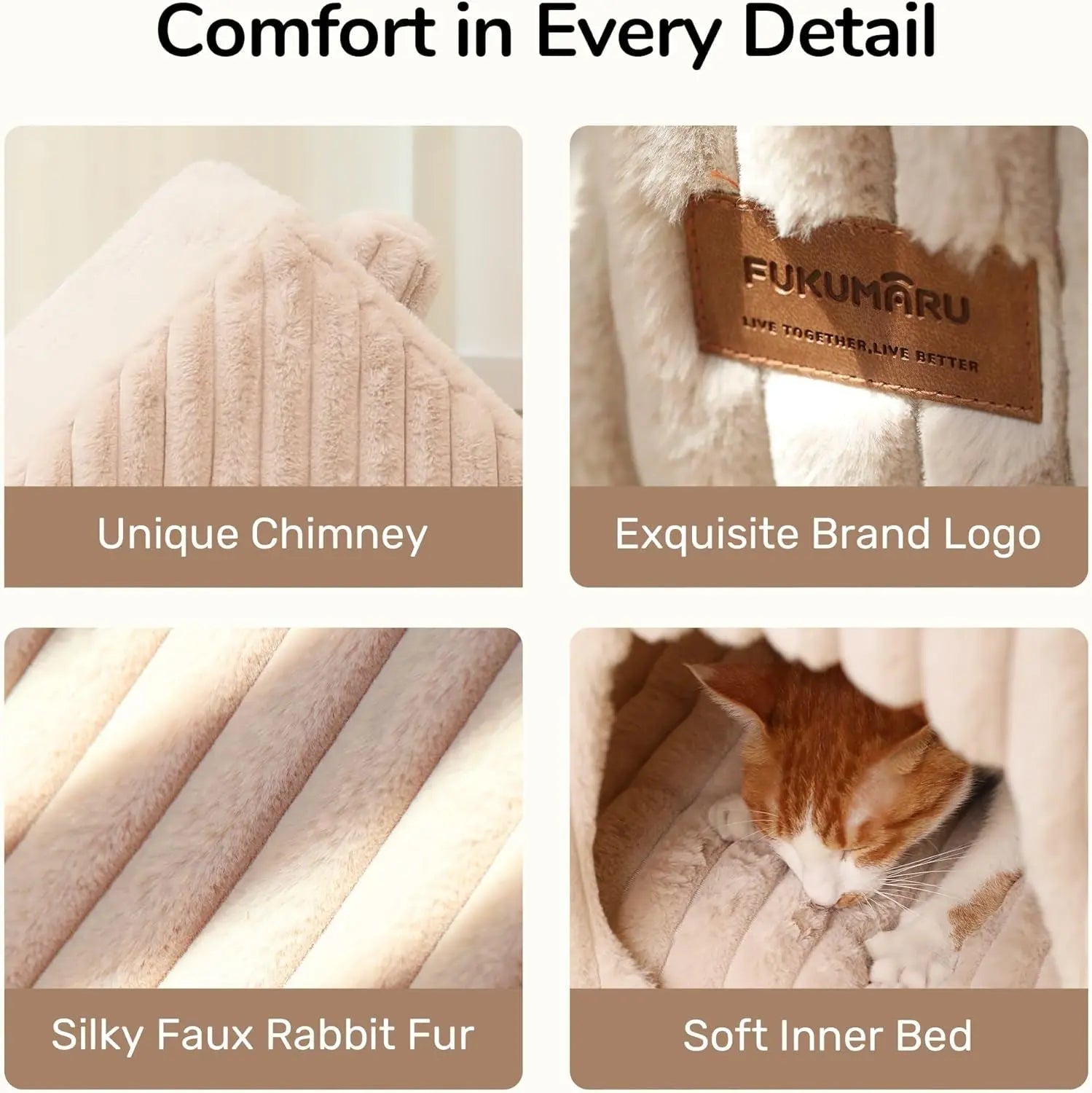 Washable Indoor Cat & Dog Cave Bed with Removable Pillow