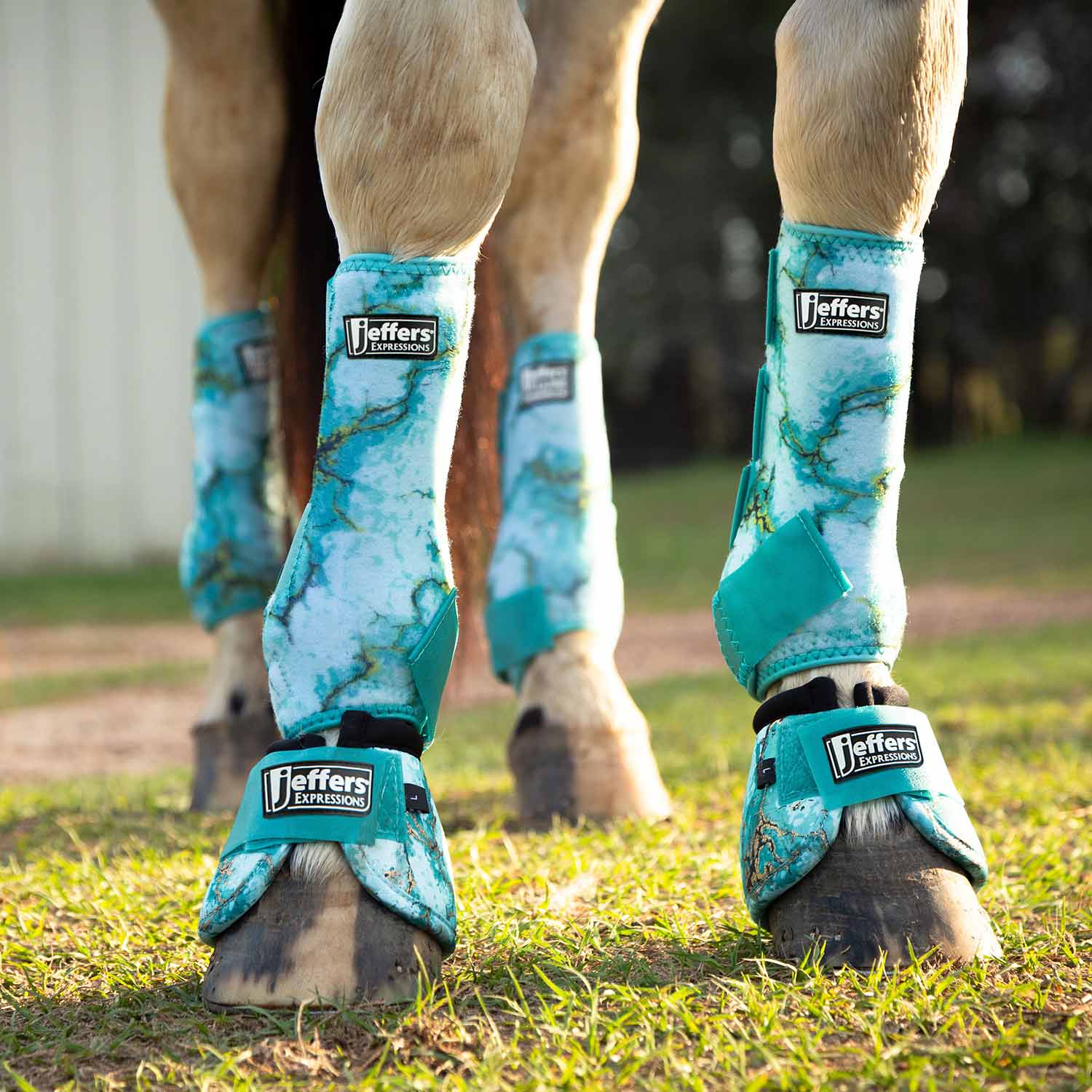 Jeffers Expression No-Turn Bell Boots for Horses, Pair, Nylon