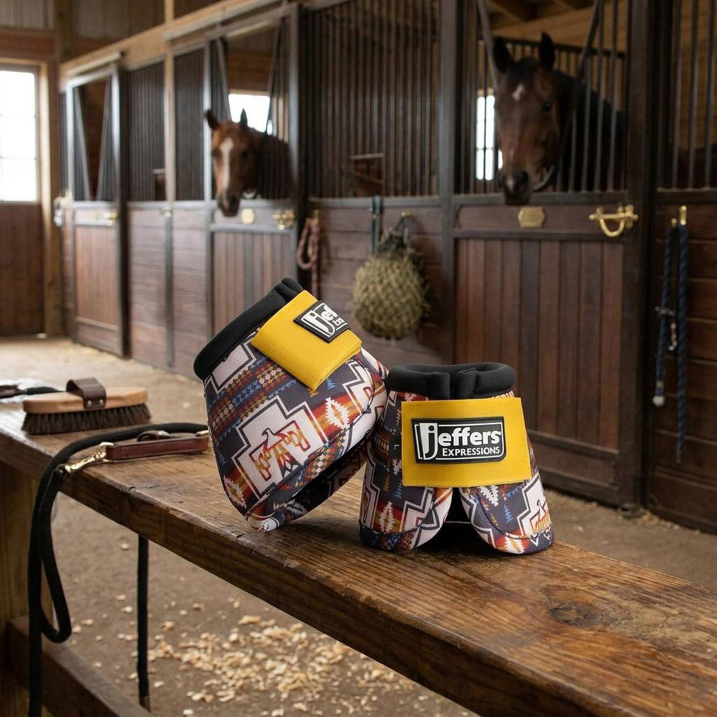 Jeffers Expression No-Turn Bell Boots for Horses, Pair, Nylon