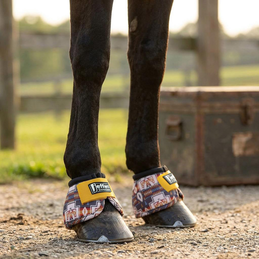 Jeffers Expression No-Turn Bell Boots for Horses, Pair, Nylon
