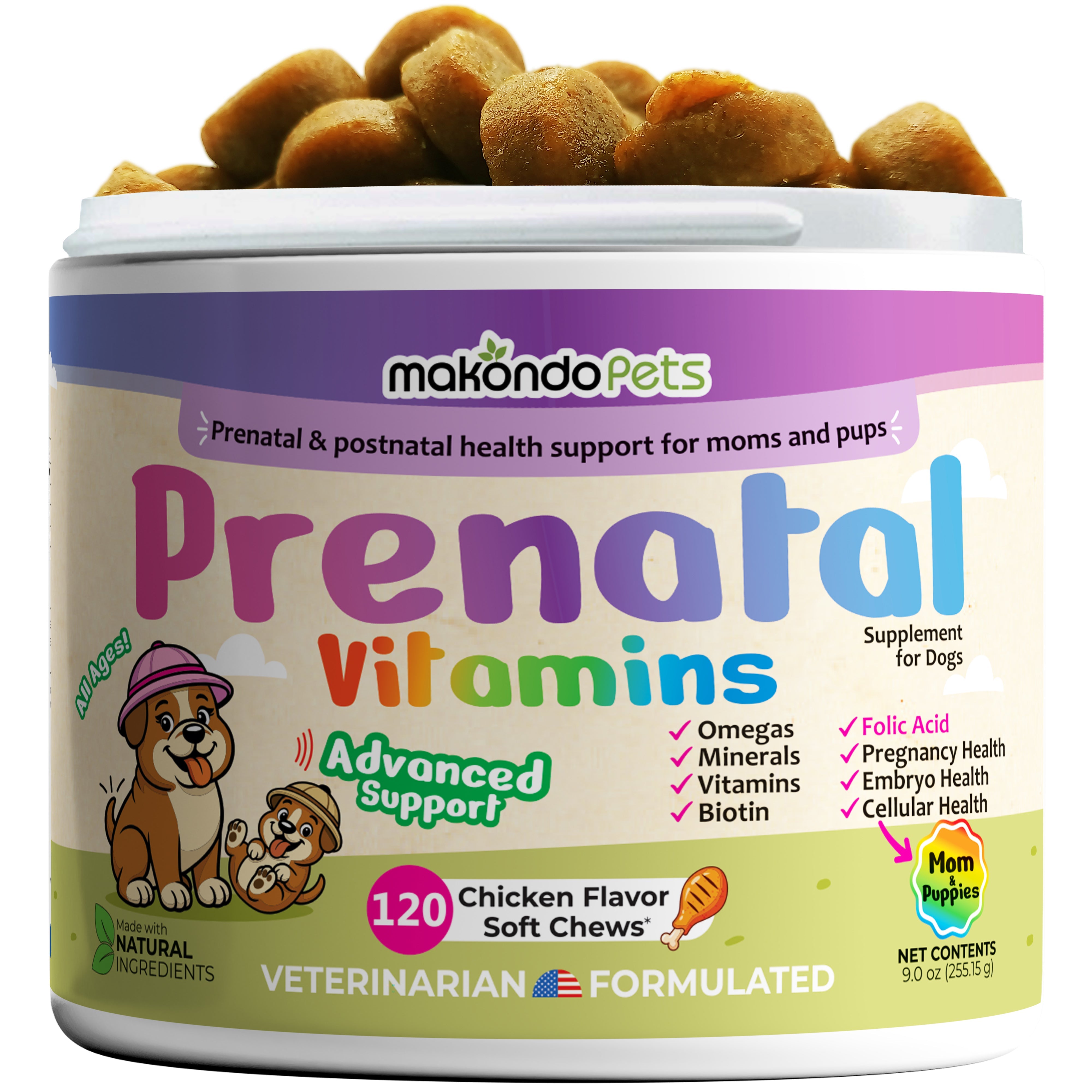 Dog Prenatal Vitamins - 120 Soft Chews
