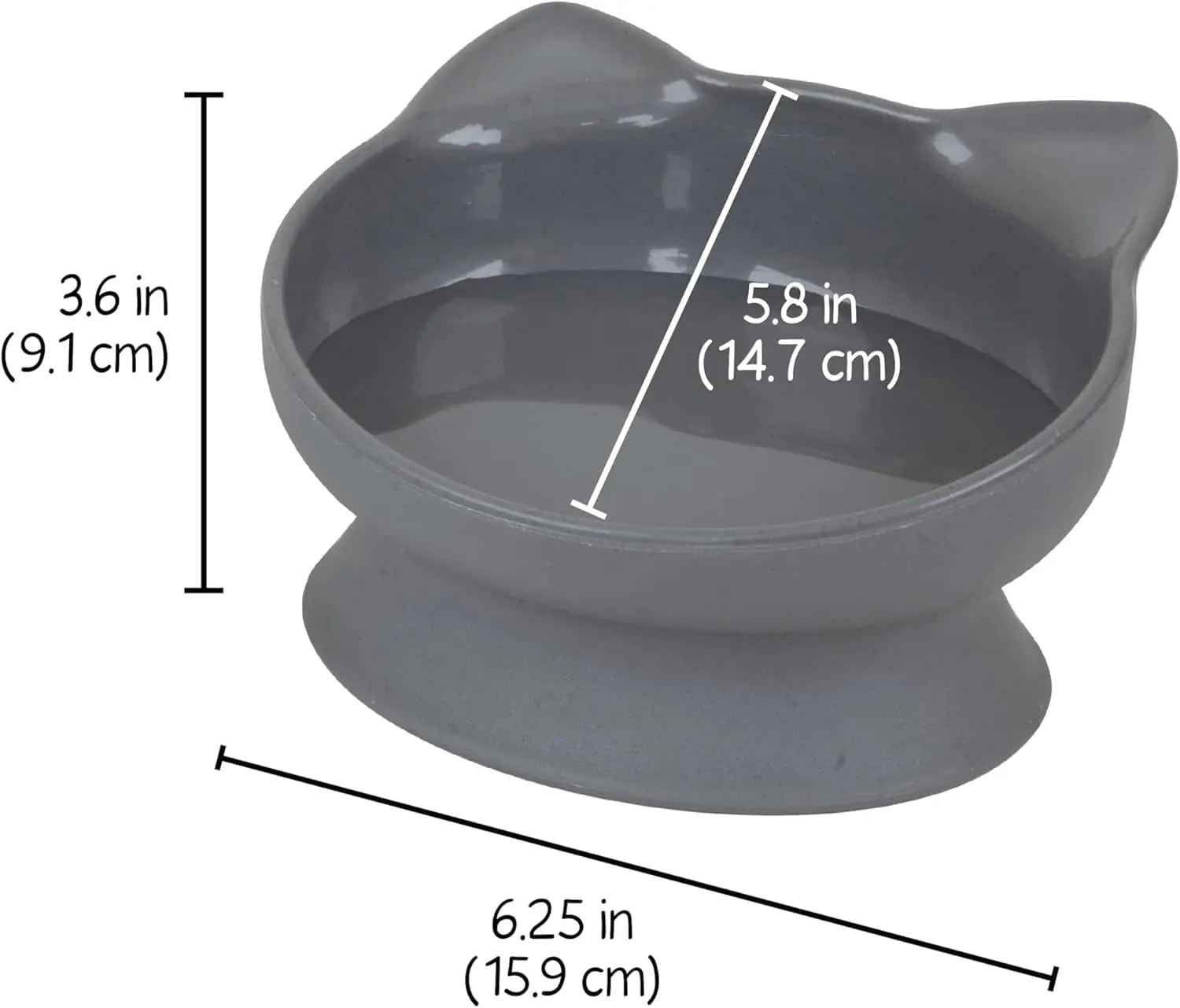 Kitty City Elevated Cat Bowls Set of 2 Whisker Friendly Raised 6.5oz Modern