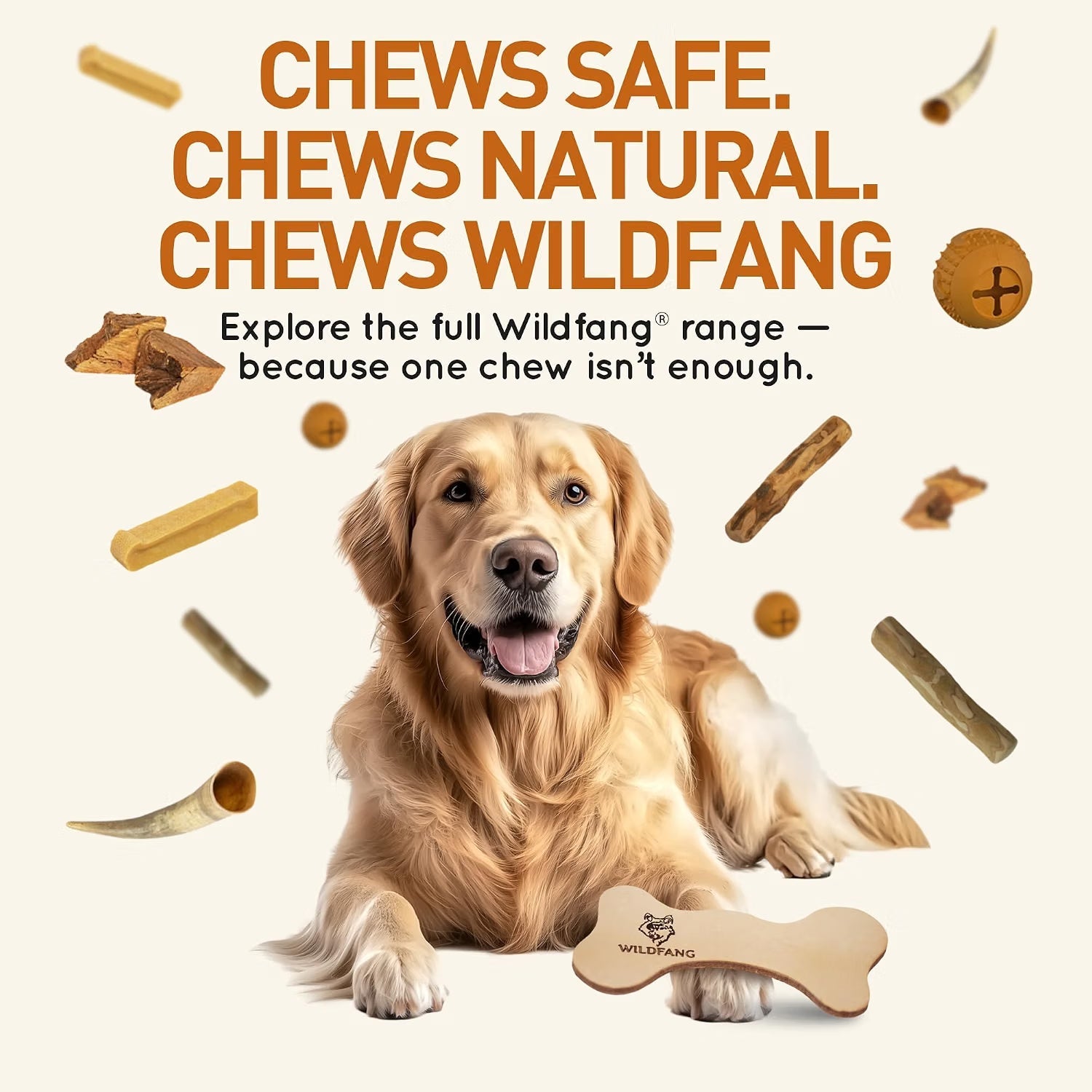 Natural Leather Dog Chew Bone – Vegetable-Tanned Cowhide