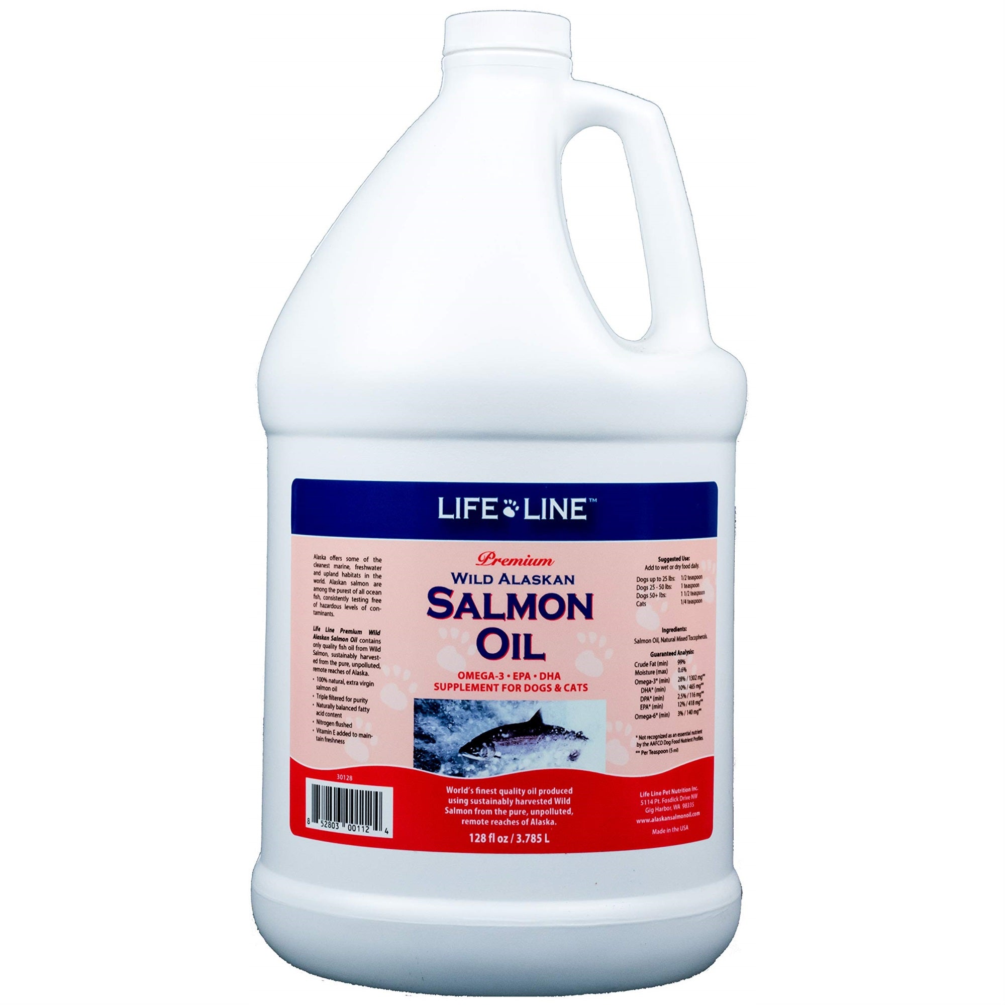 Life Line Pet Nutrition Wild Alaskan Salmon Oil Size: 128 fl oz.