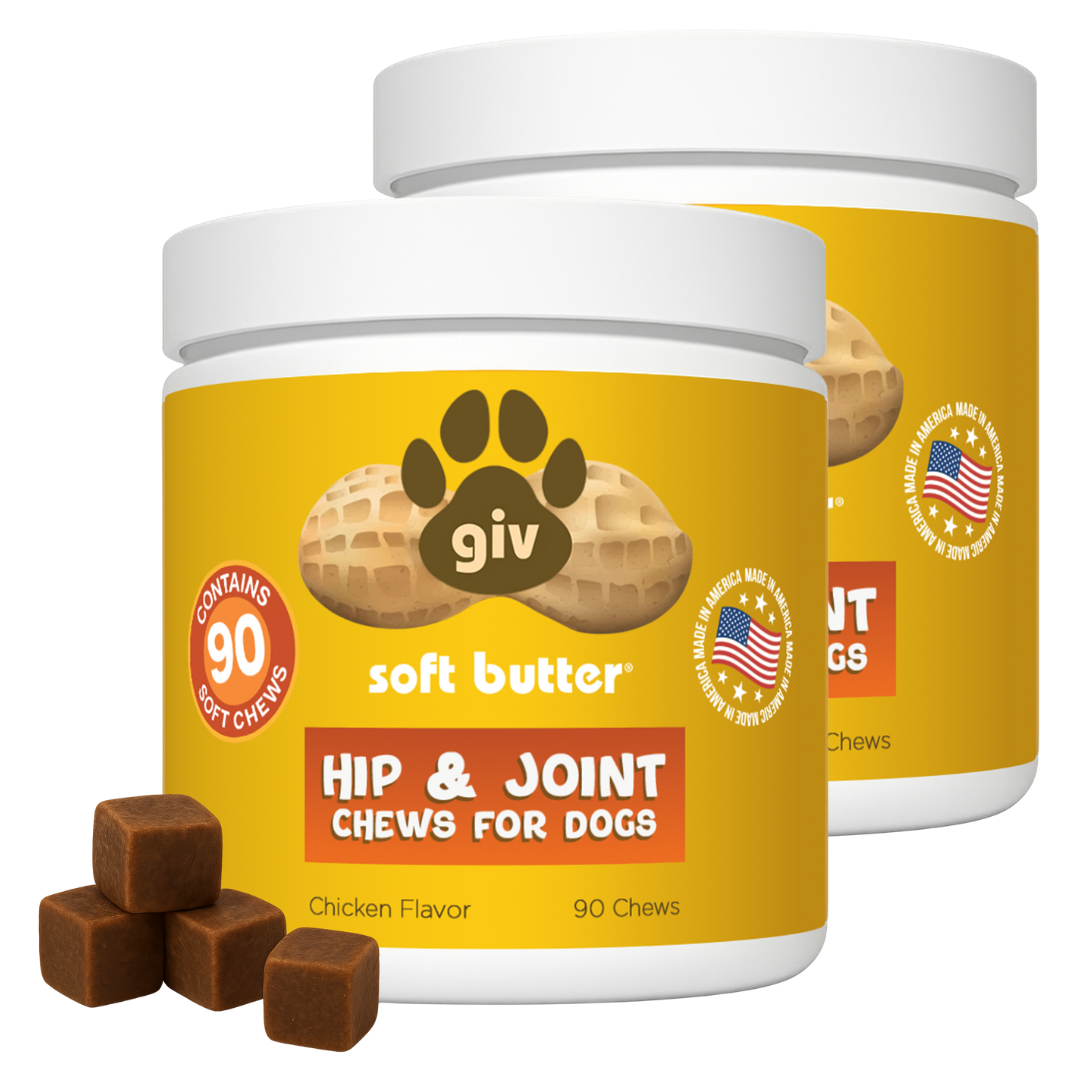 Hip & Joint Chews for Dogs (Two 90 Count Jars, 180 chews)
