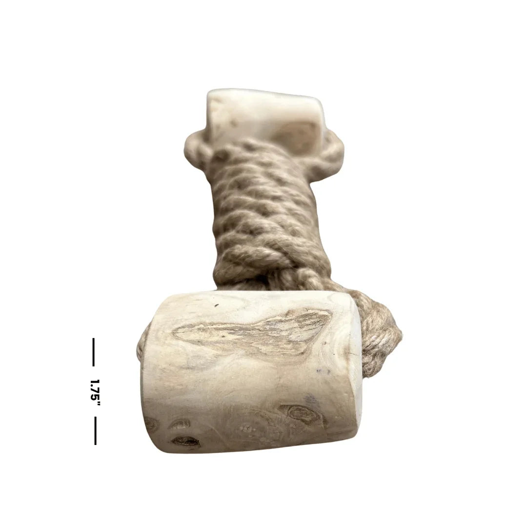 hemp rope + coffee wood toy