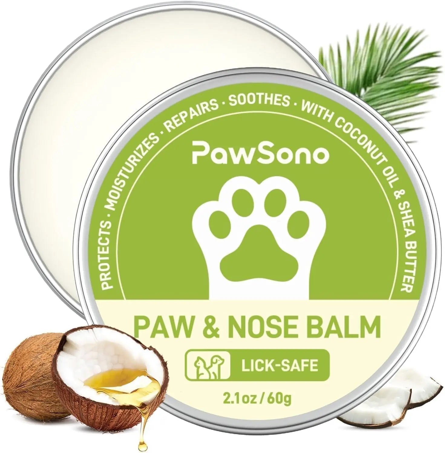 Lick-Safe Dog Paw & Nose Balm with Coconut Oil, All-Natural Moisturizer