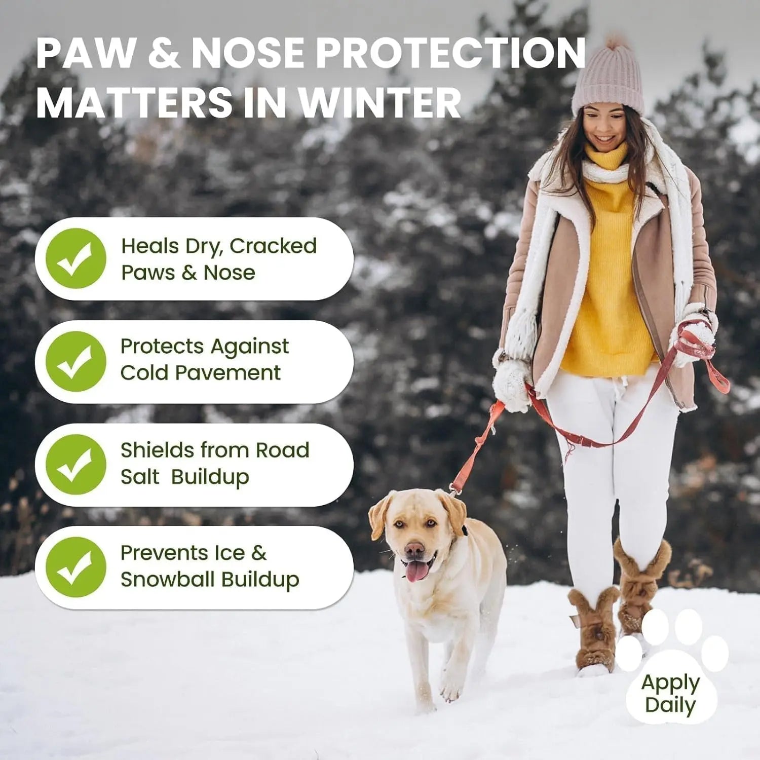 Lick-Safe Dog Paw & Nose Balm with Coconut Oil, All-Natural Moisturizer