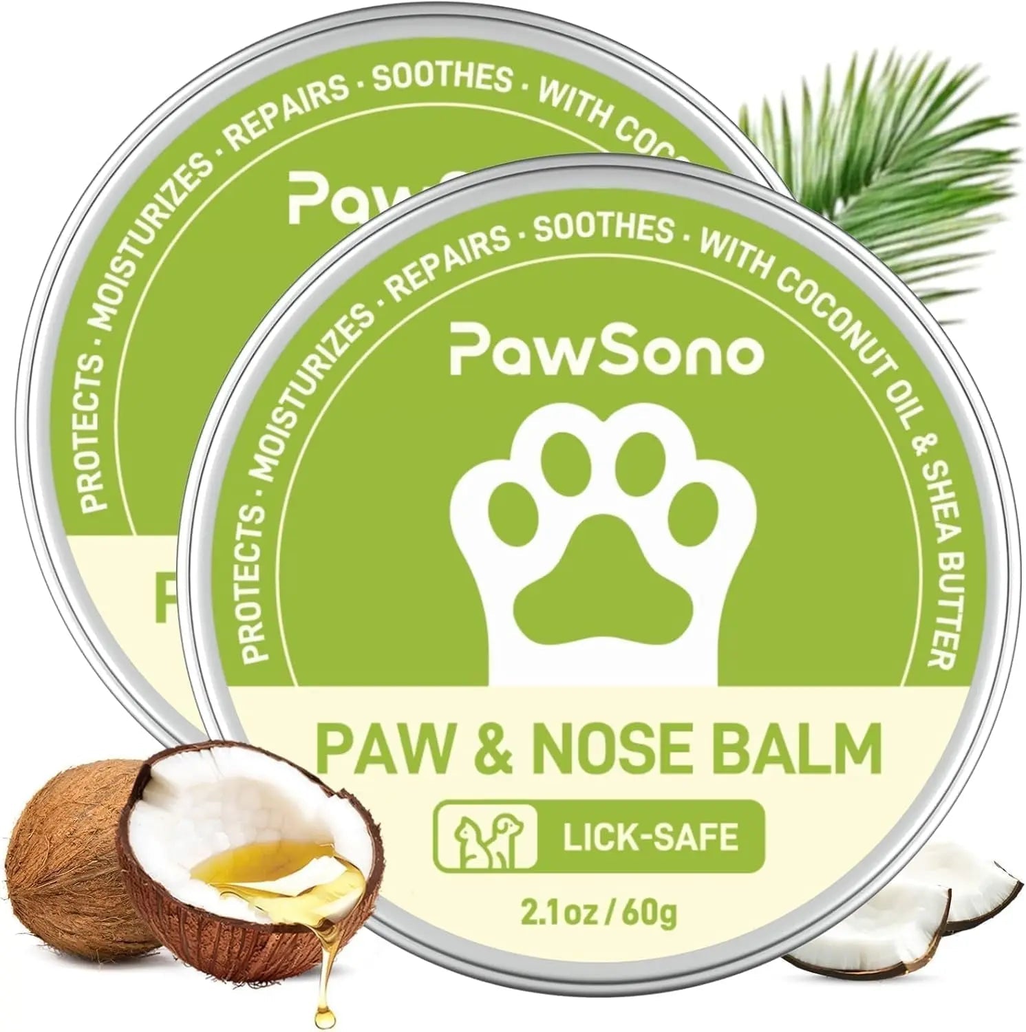 Lick-Safe Dog Paw & Nose Balm with Coconut Oil, All-Natural Moisturizer