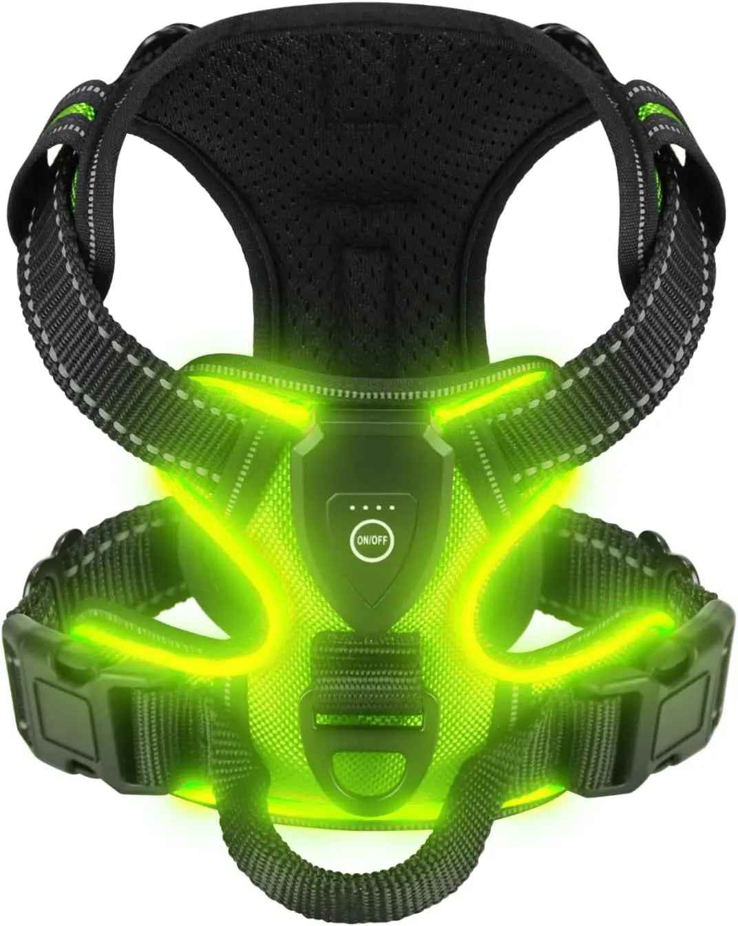 Rechargeable LED No-Pull Dog Harness Vest for Night Safety