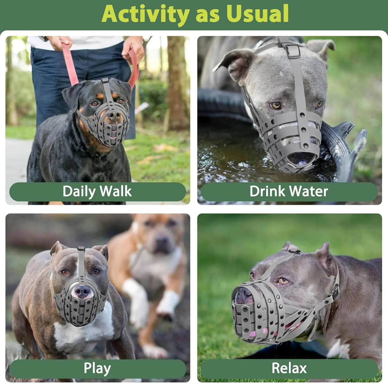 Lightweight Basket Dog Muzzle – Allows Panting, Drinking & Training