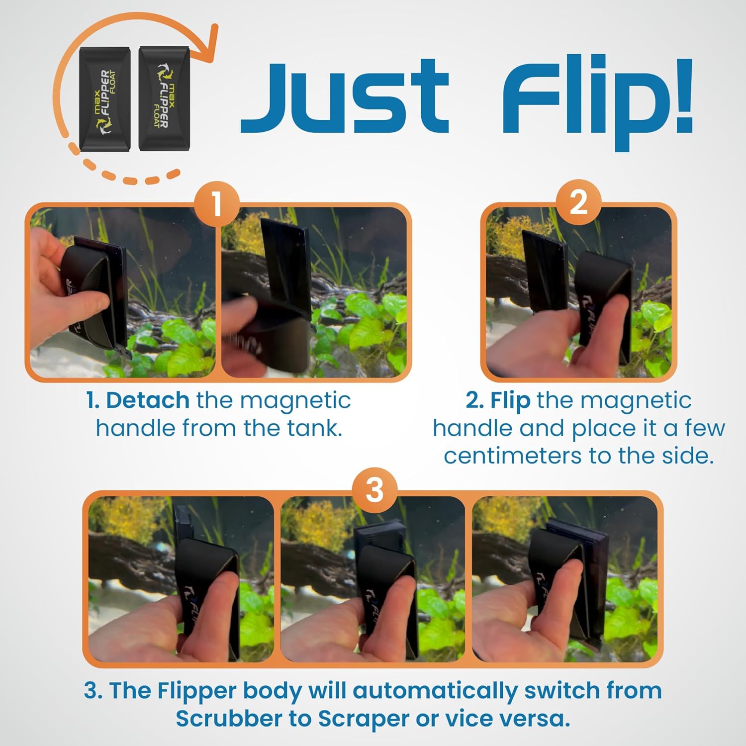 Flipper MAX FLOAT 2 in 1 Magnetic Aquarium Algae Cleaner