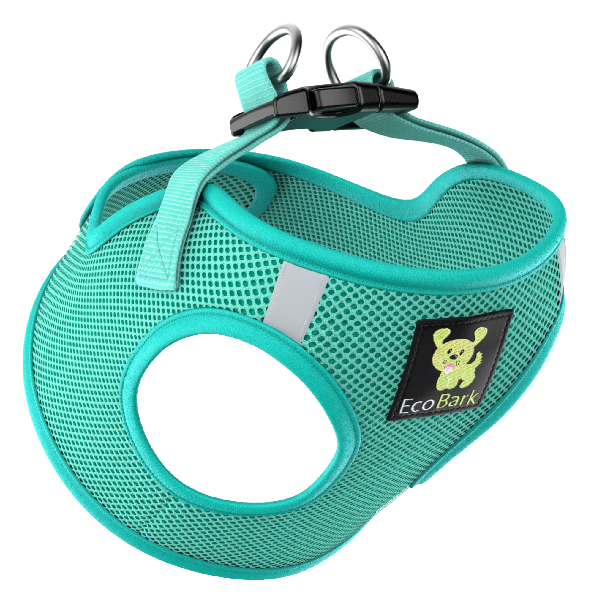 EcoBark Step In Dog Harness - Teacup & Small Breeds- Reflective Soft Mesh Harness for Teacup, Small Dogs and Puppies / Mint Turquoise