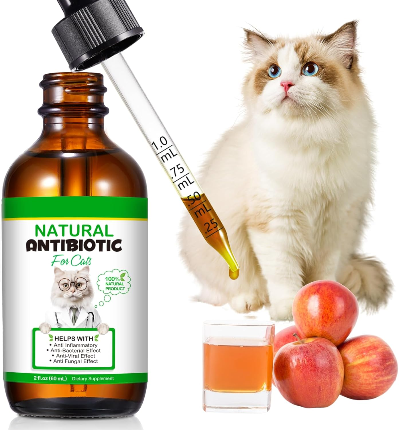 Natural Cat Immune Support Liquid Herbal Remedy Allergy Itch Relief 2oz