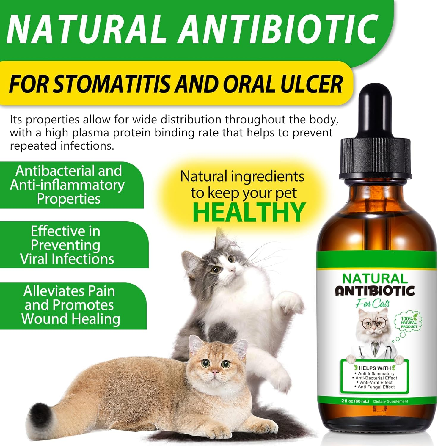 Natural Cat Immune Support Liquid Herbal Remedy Allergy Itch Relief 2oz